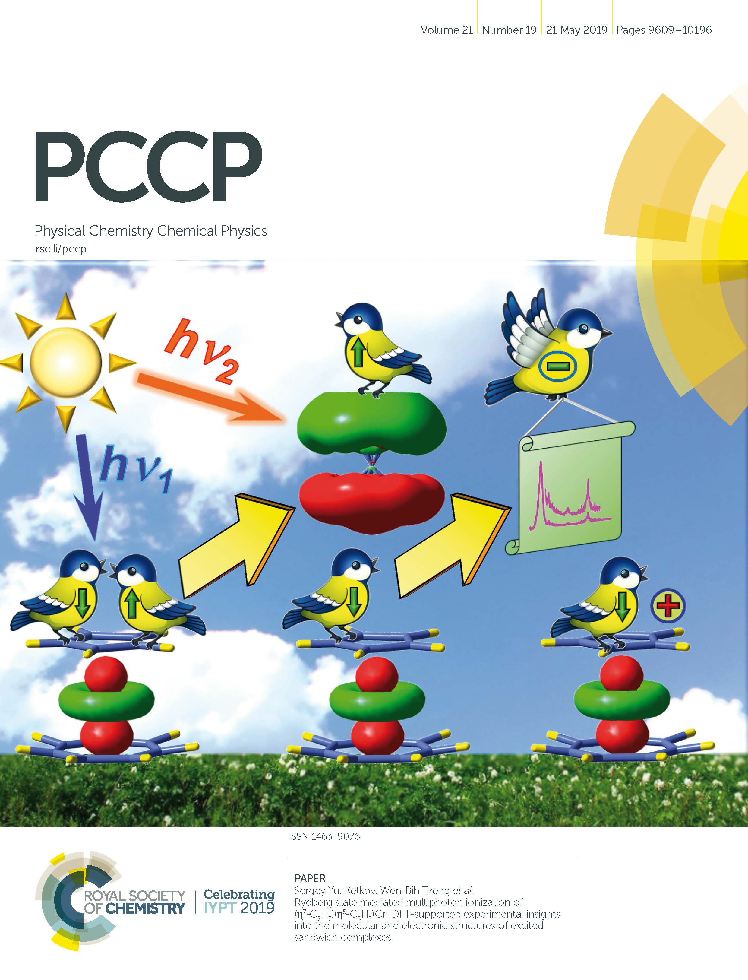 Rydberg state mediated multiphoton ionization of (η<sup>7</sup>-C<sub>7</sub>H<sub>7</sub>)(η<sup>5</sup>-C<sub>5</sub>H<sub>5</sub>)Cr: DFT-supported experimental insights into the molecular and electronic structures of excited sandwich complexes